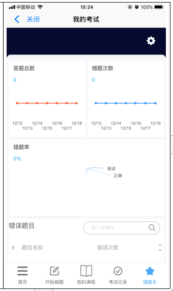 答题记录与错题